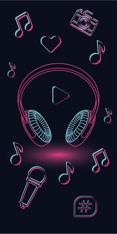 Strandlaken music  - 70x140 cm - katoen