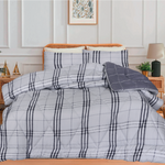 Dekbed zonder overtrek inclusief kussensloop - Harris Check denim - microvezel - 200x200 + 2st. 60x70 cm