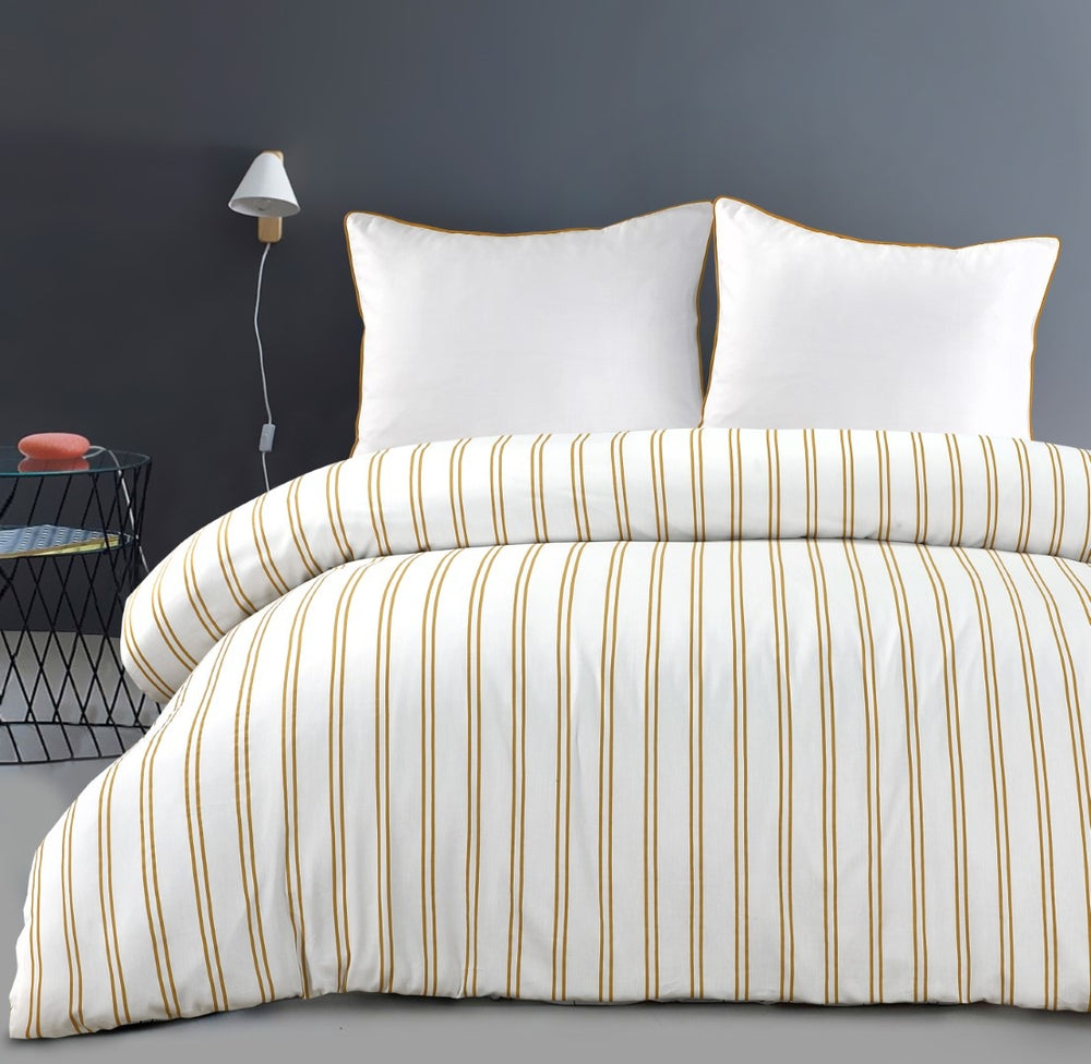 Papillon dekbedovertrek Hugo geel - Katoen satijn