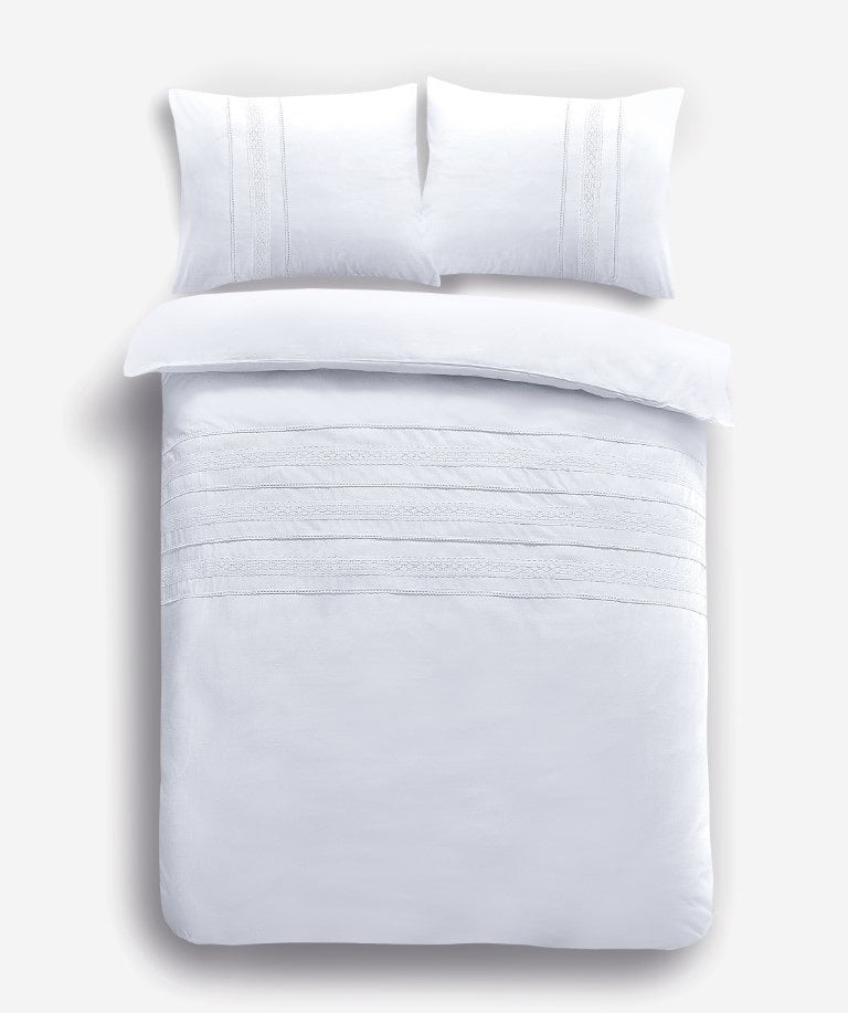 Papillon dekbedovertrek Madrid wit - katoen percale