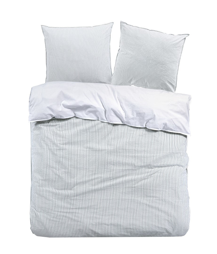 Papillon dekbedovertrek Marseille groen - Katoen percal - Lits-jumeaux (240x220 + 2st 60x70cm)