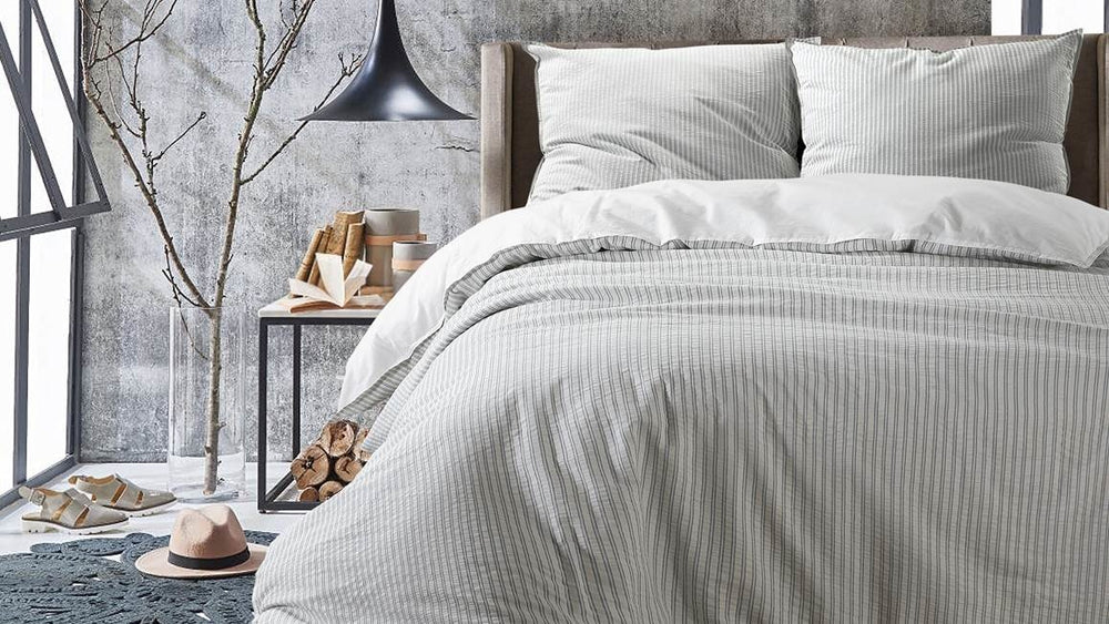 Papillon dekbedovertrek Marseille groen - Katoen percal - Lits-jumeaux (240x220 + 2st 60x70cm)