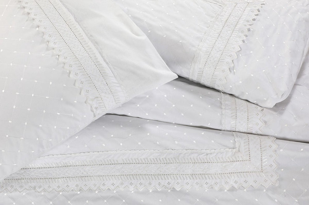 Papillon dekbedovertrek Parma - wit - katoen percale