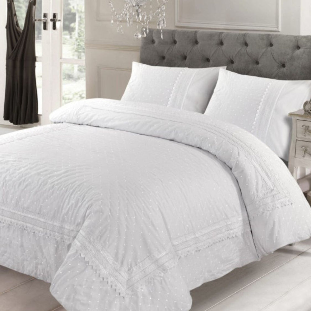 Papillon dekbedovertrek Parma - wit - katoen percale