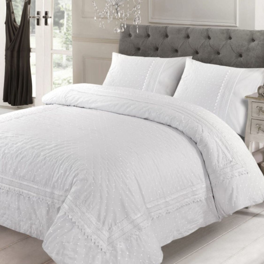 Papillon dekbedovertrek Parma - wit - katoen percale - 140x220 + 2st. 60x70 cm