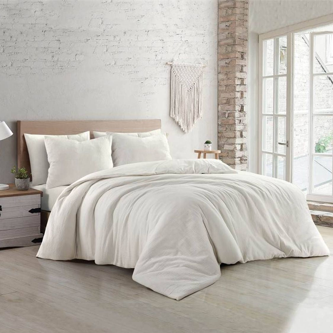 Papillon dekbedovertrek Rome - crème - mousseline - Katoen percale