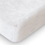 Velvet hoeslaken - velours - wit