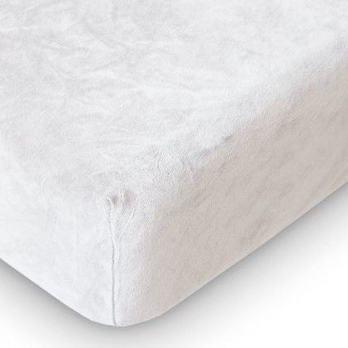 Velvet hoeslaken - velours - wit