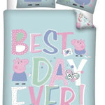 Peppa Pig dekbedovertrek Best Day Ever - microvezel - 1-persoons (140x200 + 63x63 cm)