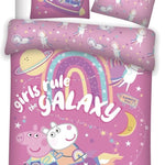 Peppa Pig dekbedovertrek Girls rule the galaxy - microvezel - 1-persoons (140x200 + 63x63 cm)