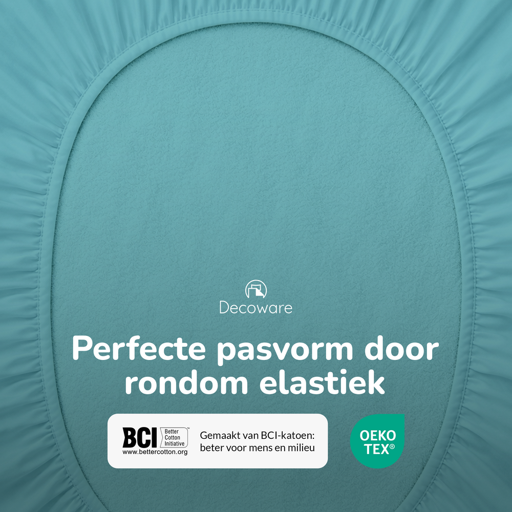 Decoware hoeslaken - jersey - aqua