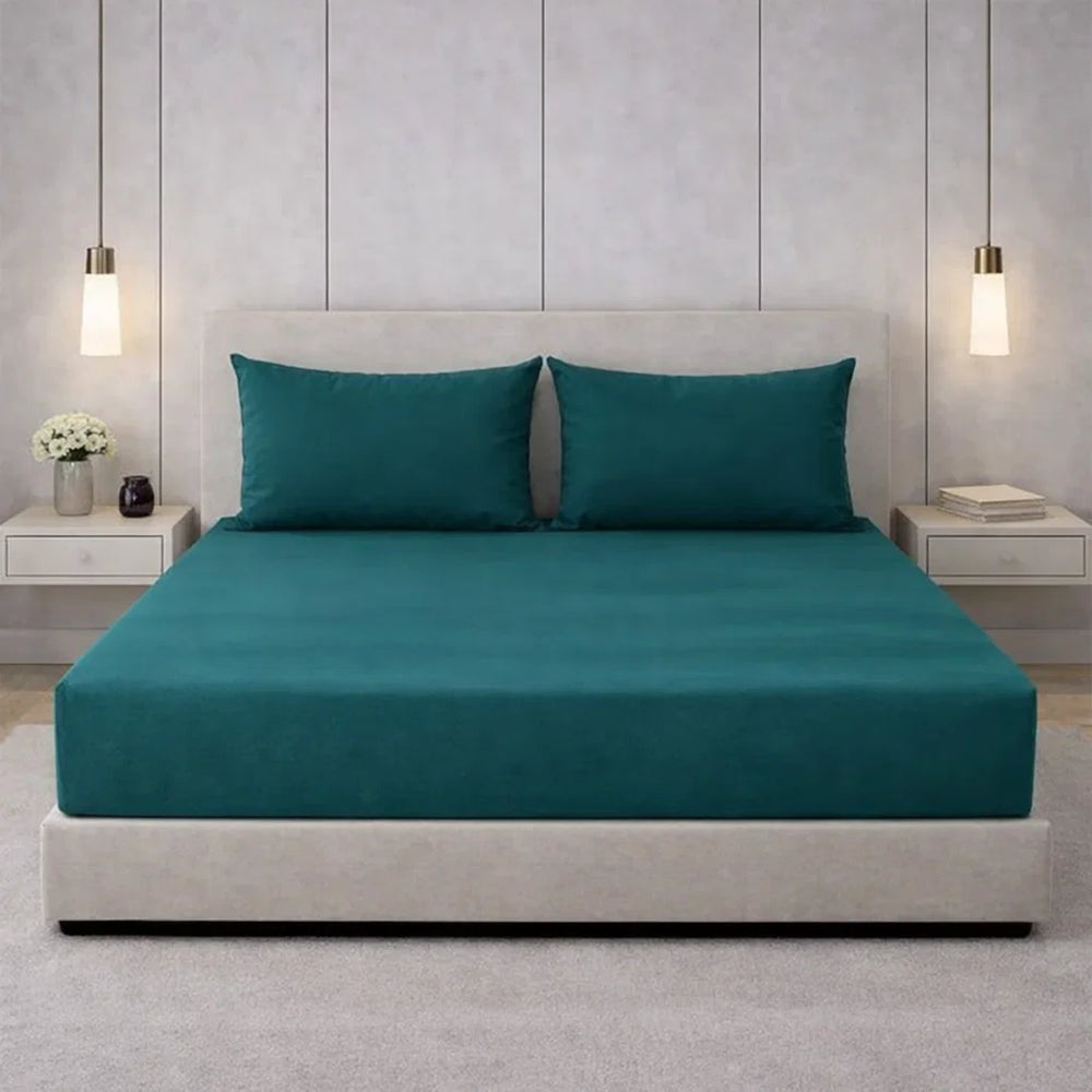 Decoware hoeslaken - jersey - petrol