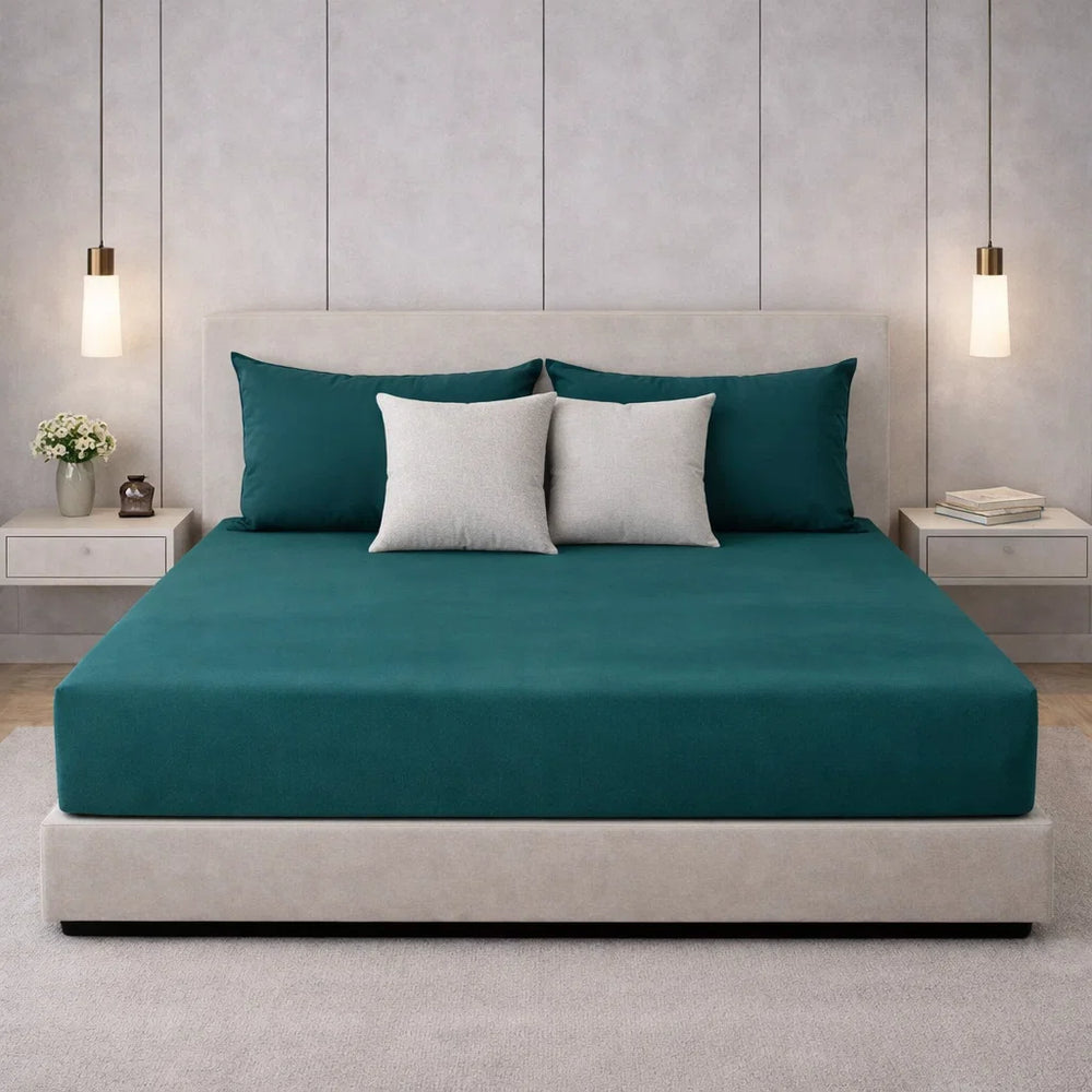 Decoware hoeslaken - Jersey - Petrol