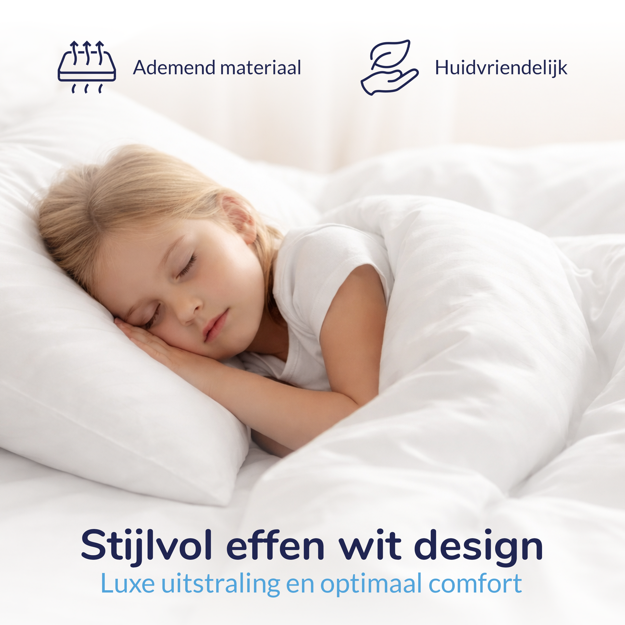 Decoware peuterbed dekbedovertrek uni - Katoen - Wit - 120x150 + 60x70 cm