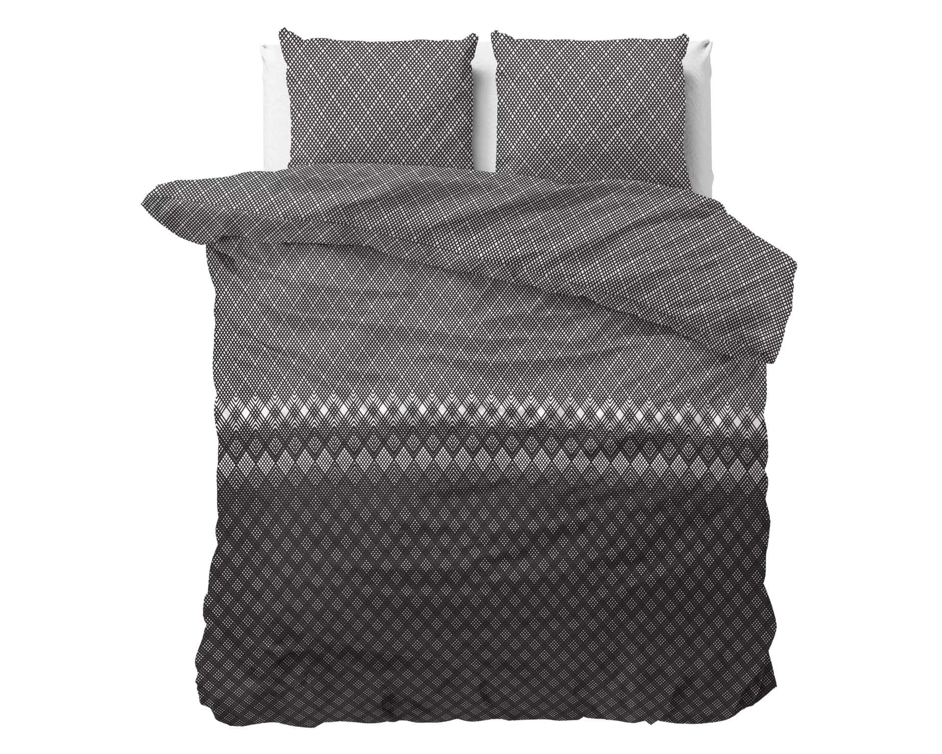 Sleeptime dekbedovertrek Cheng - antraciet - polykatoen - lits-jumeaux (240x220 + 2st. 60x70 cm)