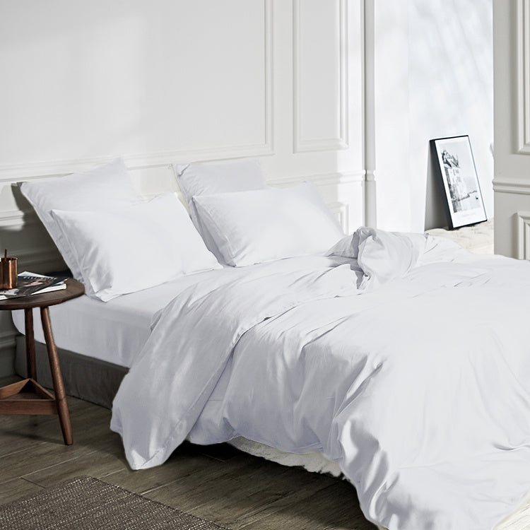 Primaviera dekbedovertrek effen - wit - Bamboe