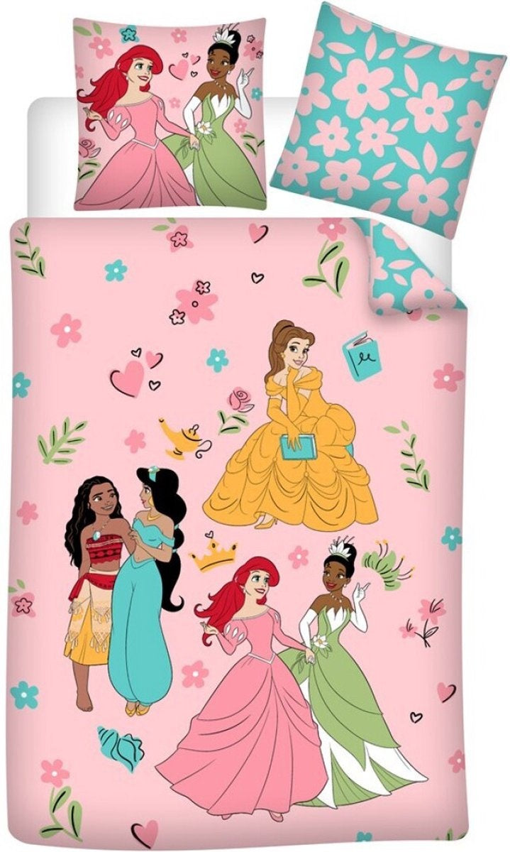 Princess kinderdekbedovertrek Party - katoen - 1-persoons (135x200 + 80x80 cm)