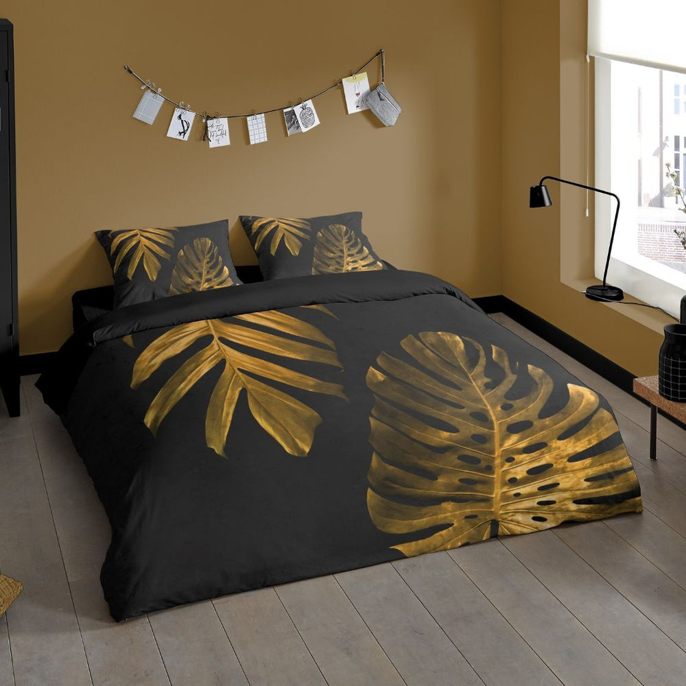 Pure dekbedovertrek Monstera gold - microvezel
