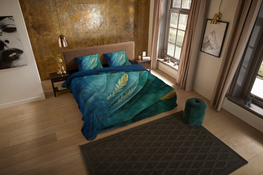 Pure dekbedovertrek Neva veren - blauw - microvezel