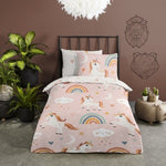 Kinderdekbedovertrek Unicorn  Aina- microvezel - 140x220 + 60x70 cm