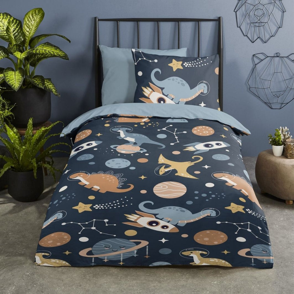 Pure dekbedovertrek Spacedino - microvezel - eenpersoons