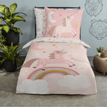 Kinderdekbedovertrek Unicorn  - microvezel - 1-persoons (140x220 + 60x70 cm)