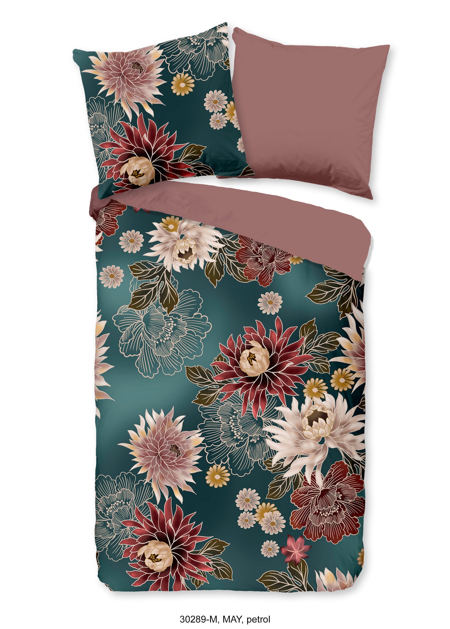 Pure dekbedovertrek May bloemen - microvezel - lits-jumeaux (240x220 + 2st. 60x70 cm)