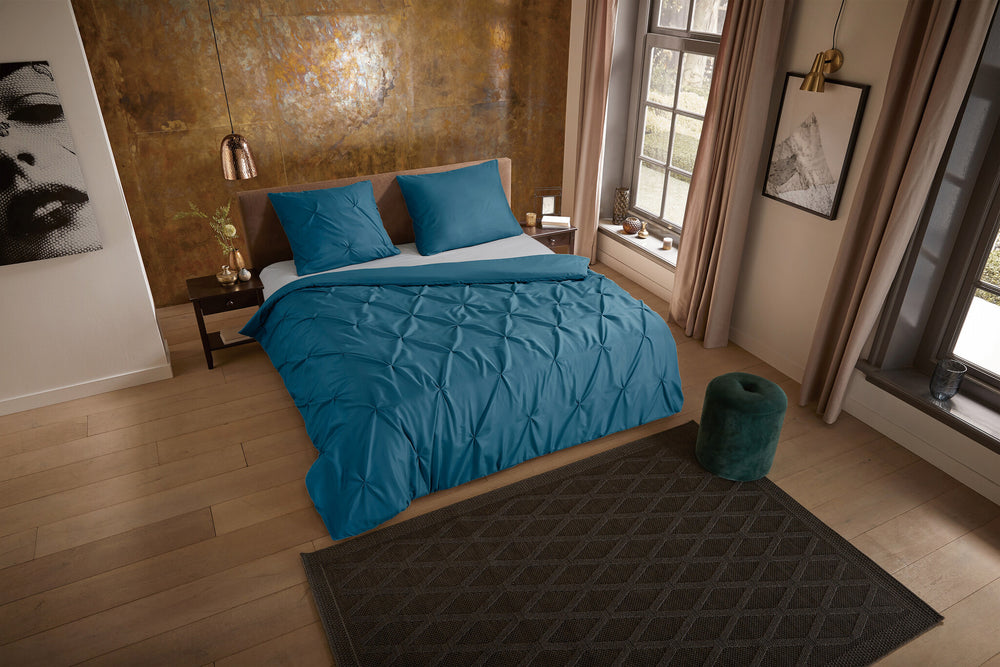 Pure dekbedovertrek Elegance - petrol - microvezel