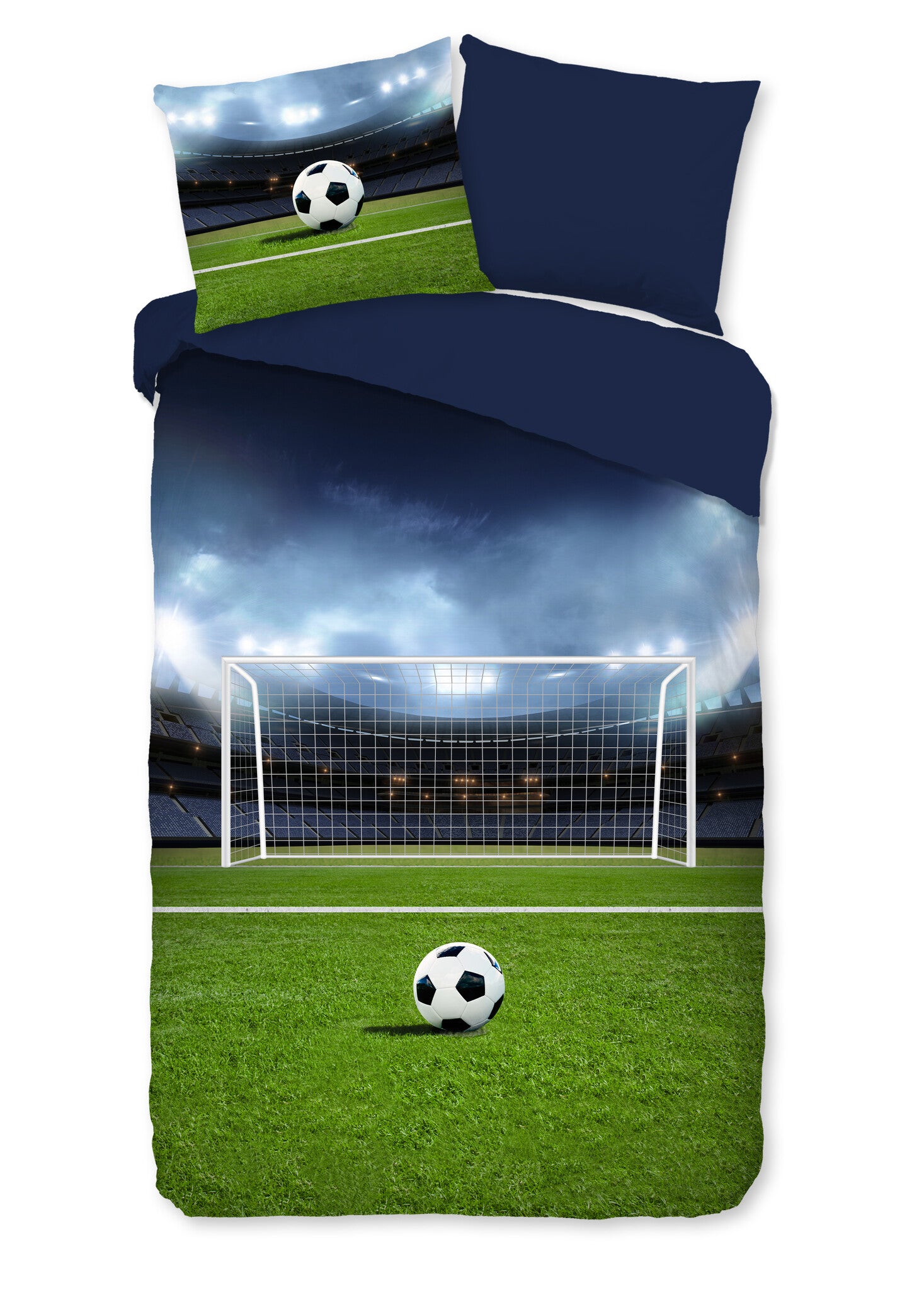 Kinderdekbedovertrek Voetbal - Microvezel - 1-persoons (140x220 + 60x70 cm)
