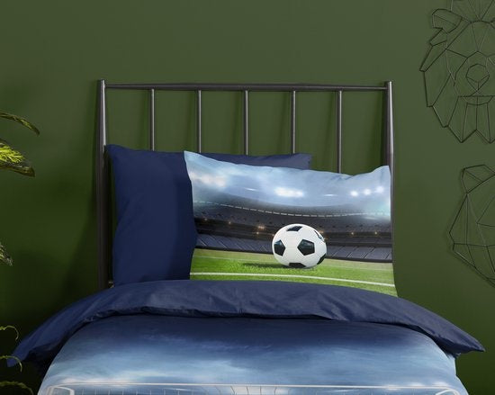 Kinderdekbedovertrek Voetbal - Microvezel - 1-persoons (140x220 + 60x70 cm)