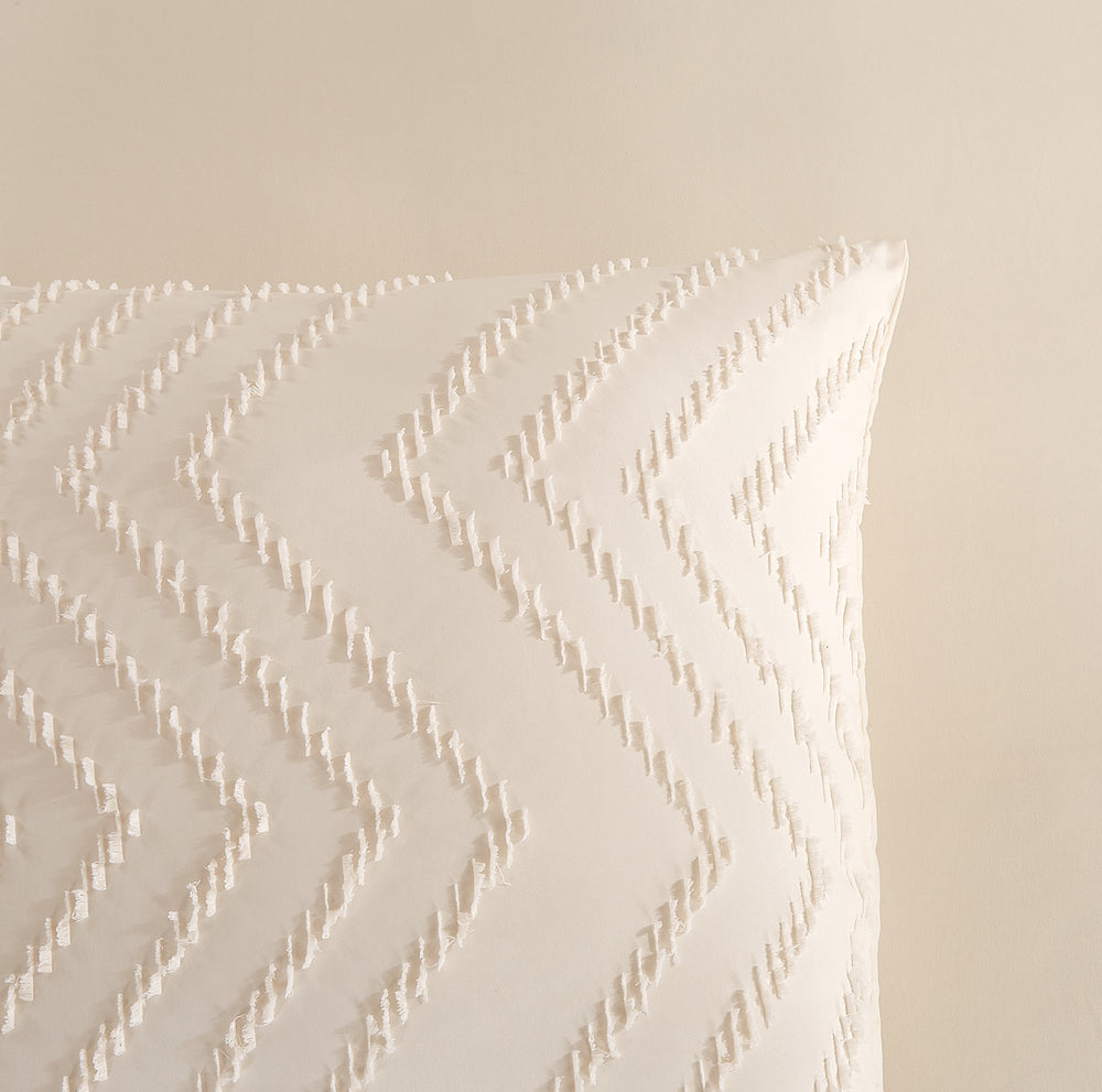 Pure dekbedovertrek Zigzag - crème - microvezel