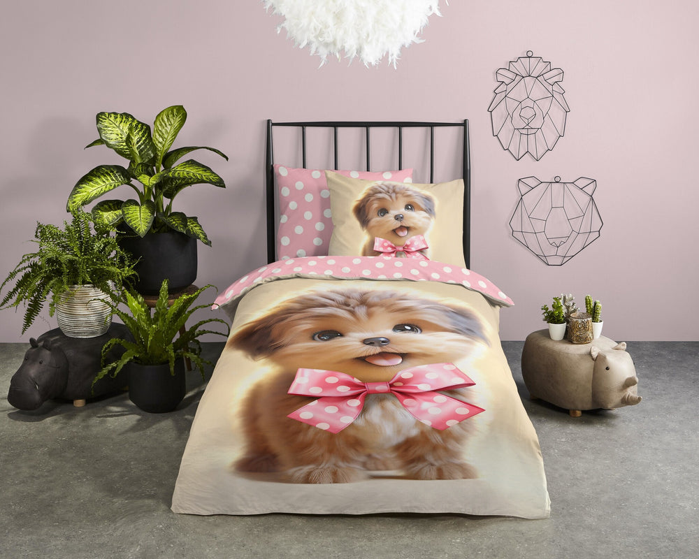 Pure dekbedovertrek Bobi - hondje - microvezel - eenpersoons