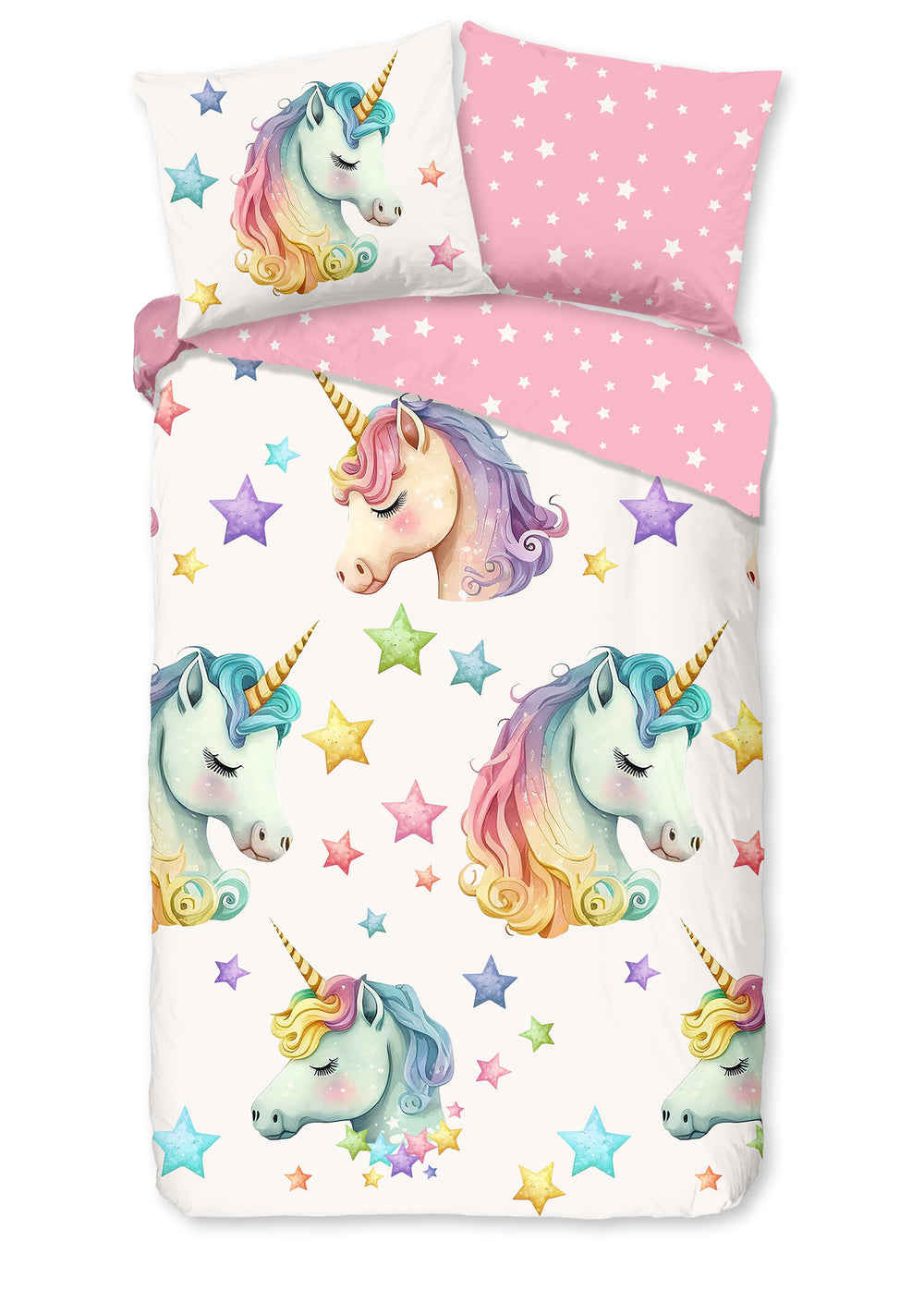 Pure dekbedovertrek Fancy - unicorn - microvezel - 1-persoons (140x220 + 60x70 cm)