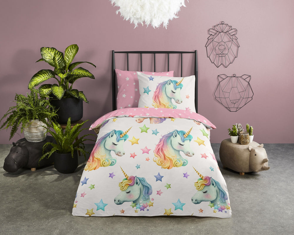 Pure dekbedovertrek Fancy - unicorn - microvezel - 1-persoons (140x220 + 60x70 cm)