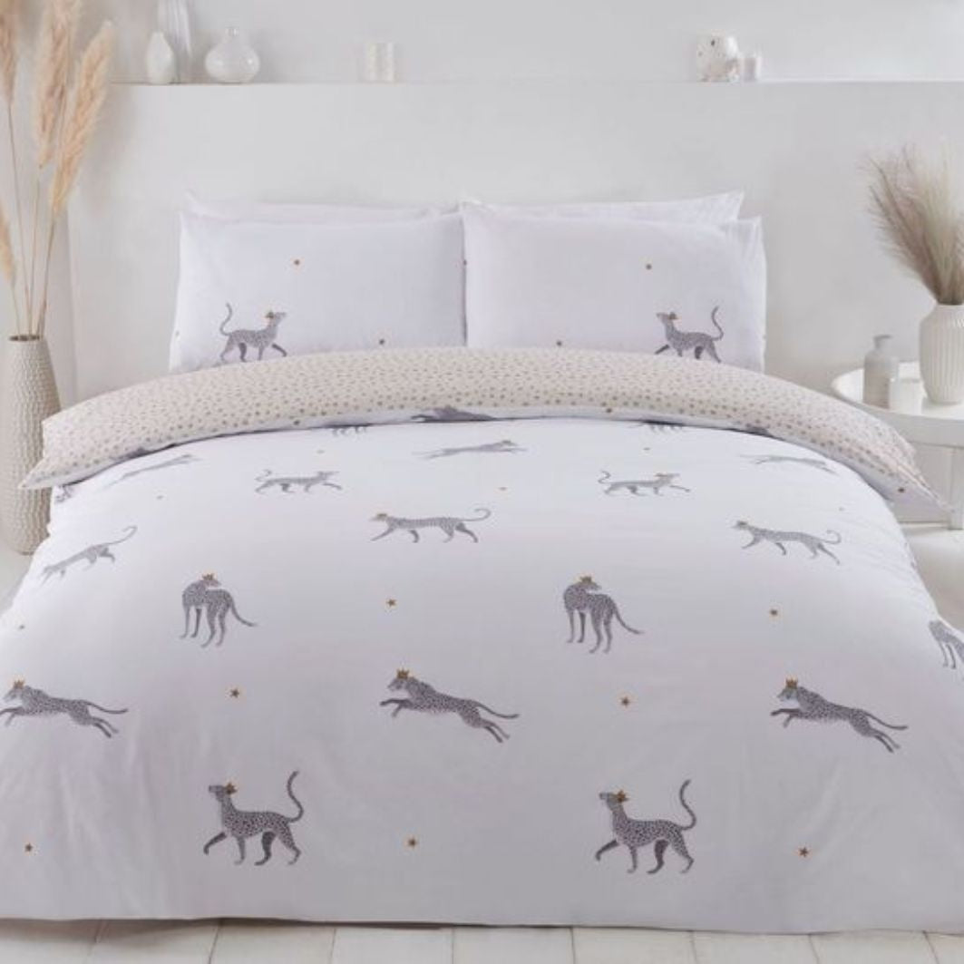 Polykatoen dekbedovertrek Leopard - Lits-jumeaux (230x220 + 2st 50x75cm)