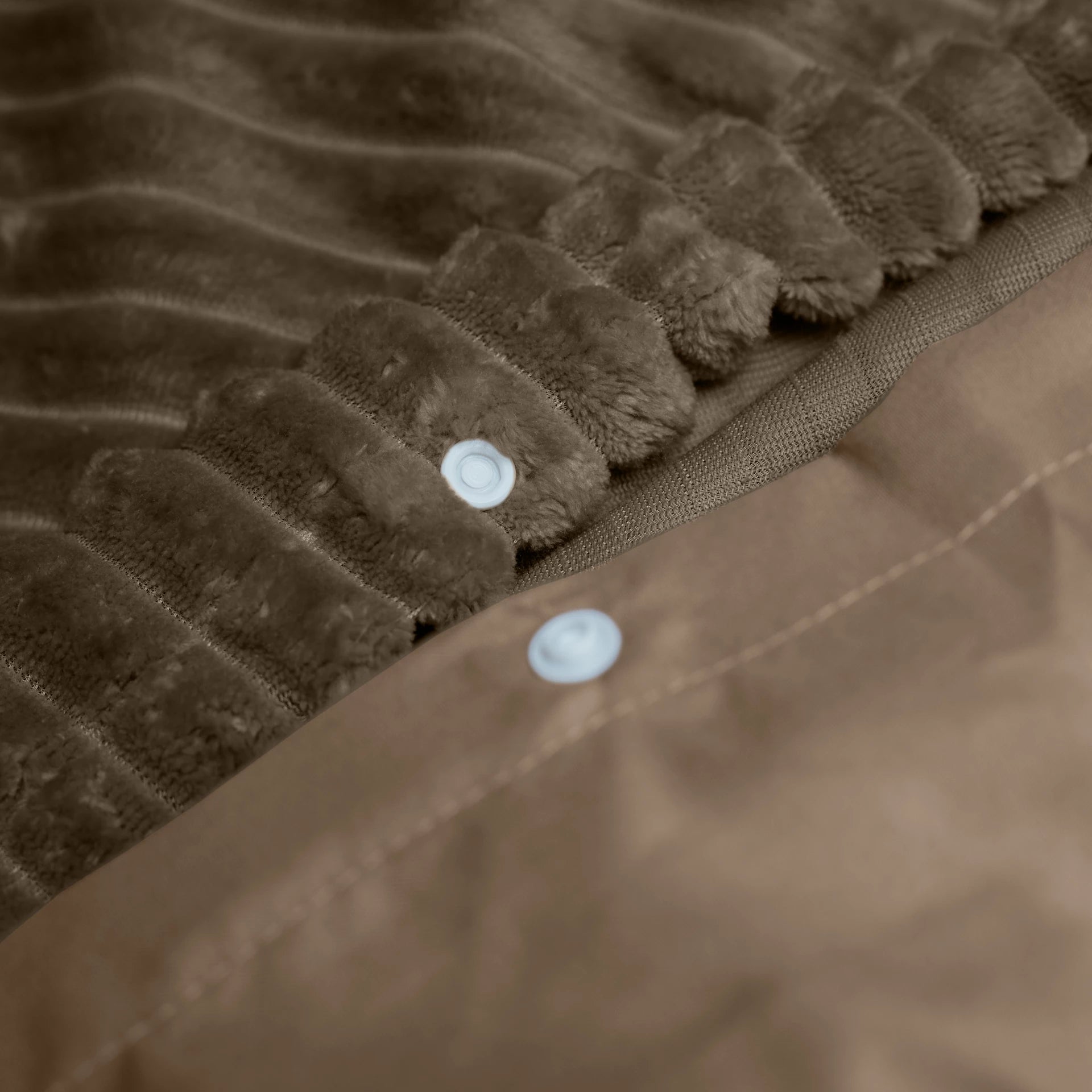 Teddy dekbedovertrek Rib fleece onderkant microvezel - taupe