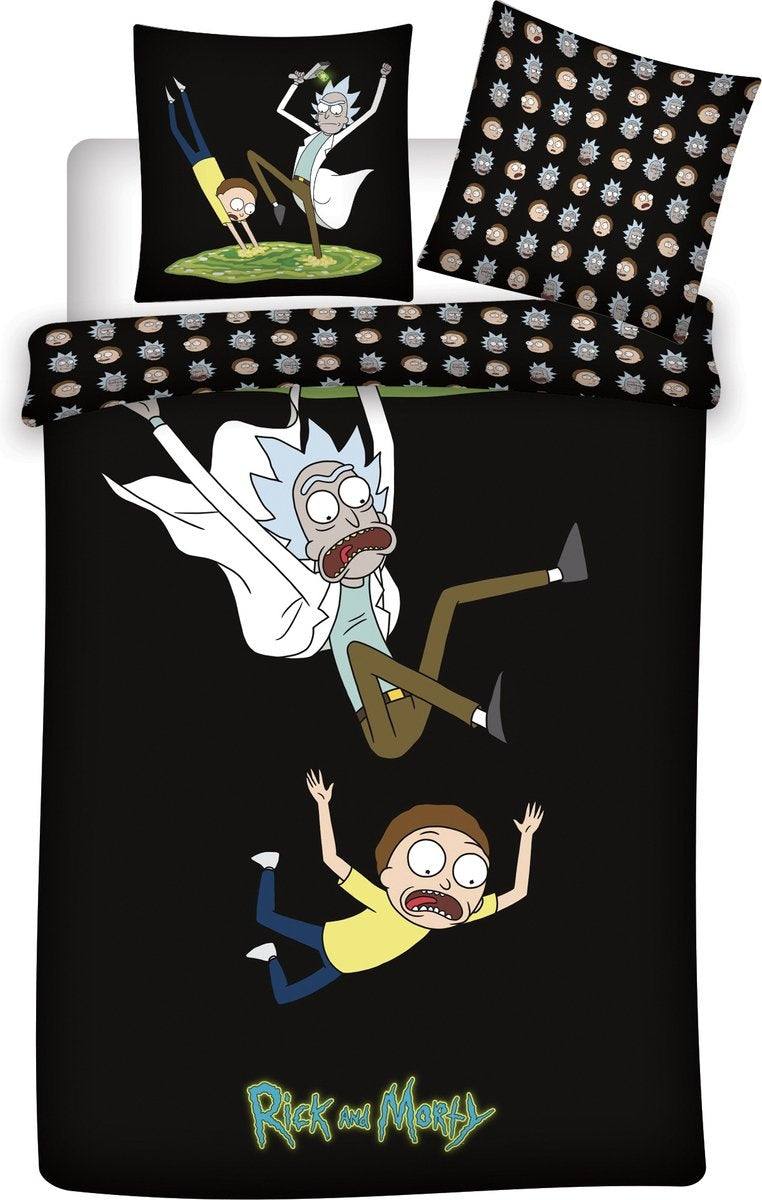 Rick & Morty dekbedovertrek - katoen - 1-persoons (140x200 + 65x65 cm)