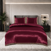 Glans satijn dekbedovertrek Lace - Burgundy