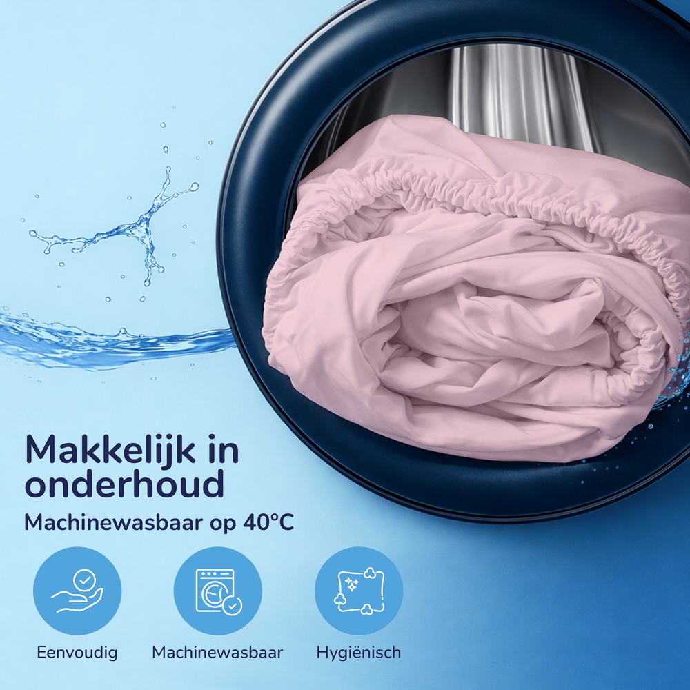 Decoware peuter hoeslaken - katoen - roze - 70x150 cm