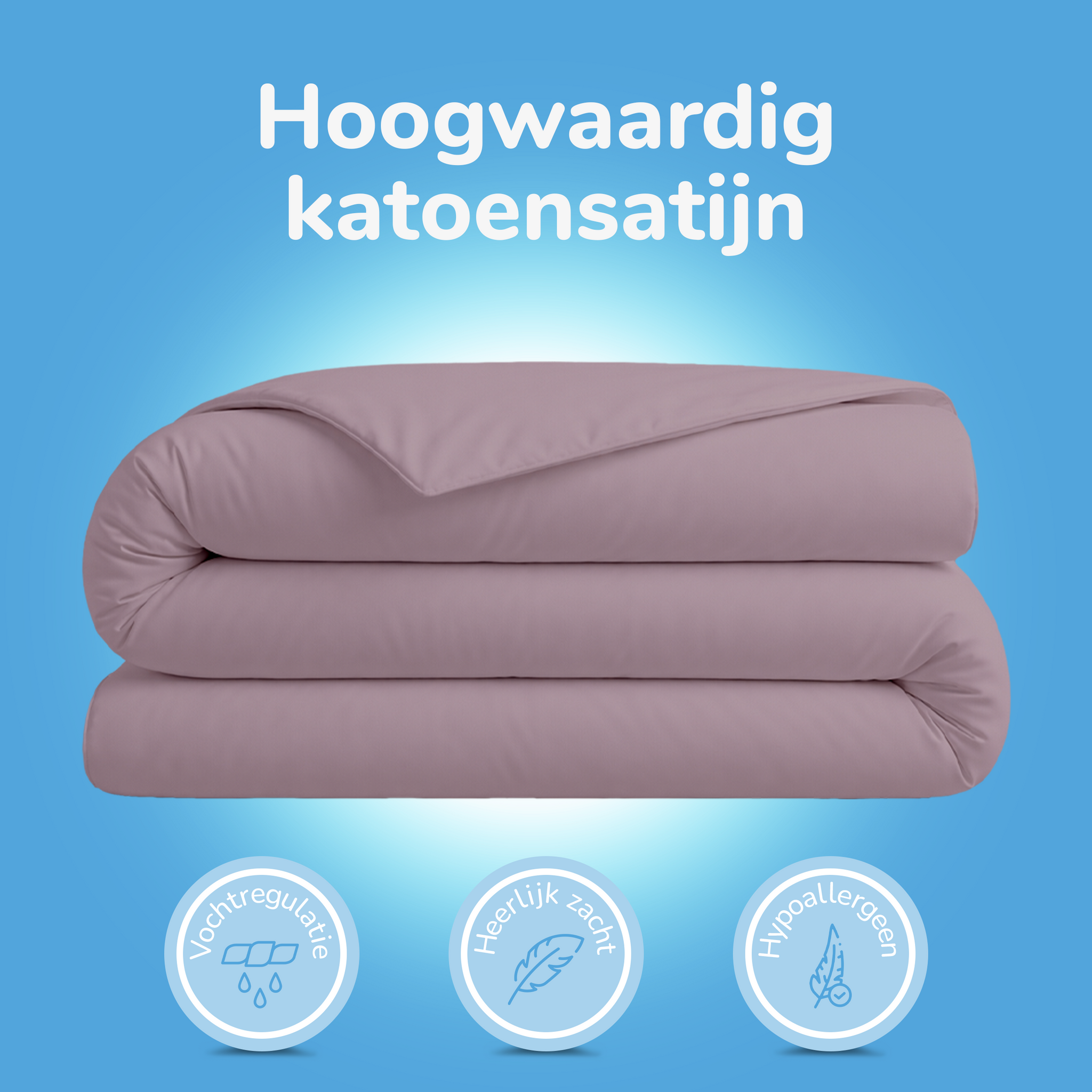 Decoware dekbedovertrek uni - Katoensatijn - Roze