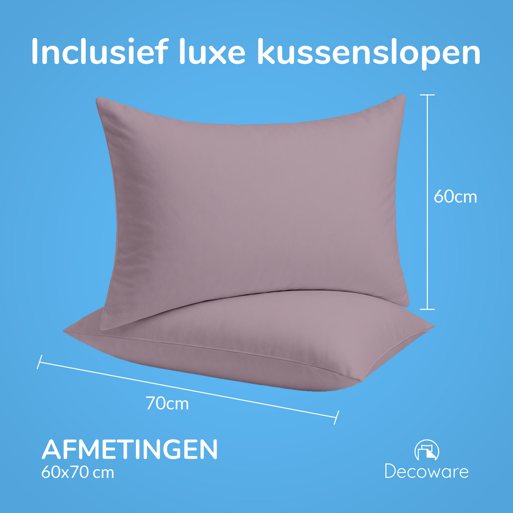 Decoware dekbedovertrek uni - roze - katoensatijn