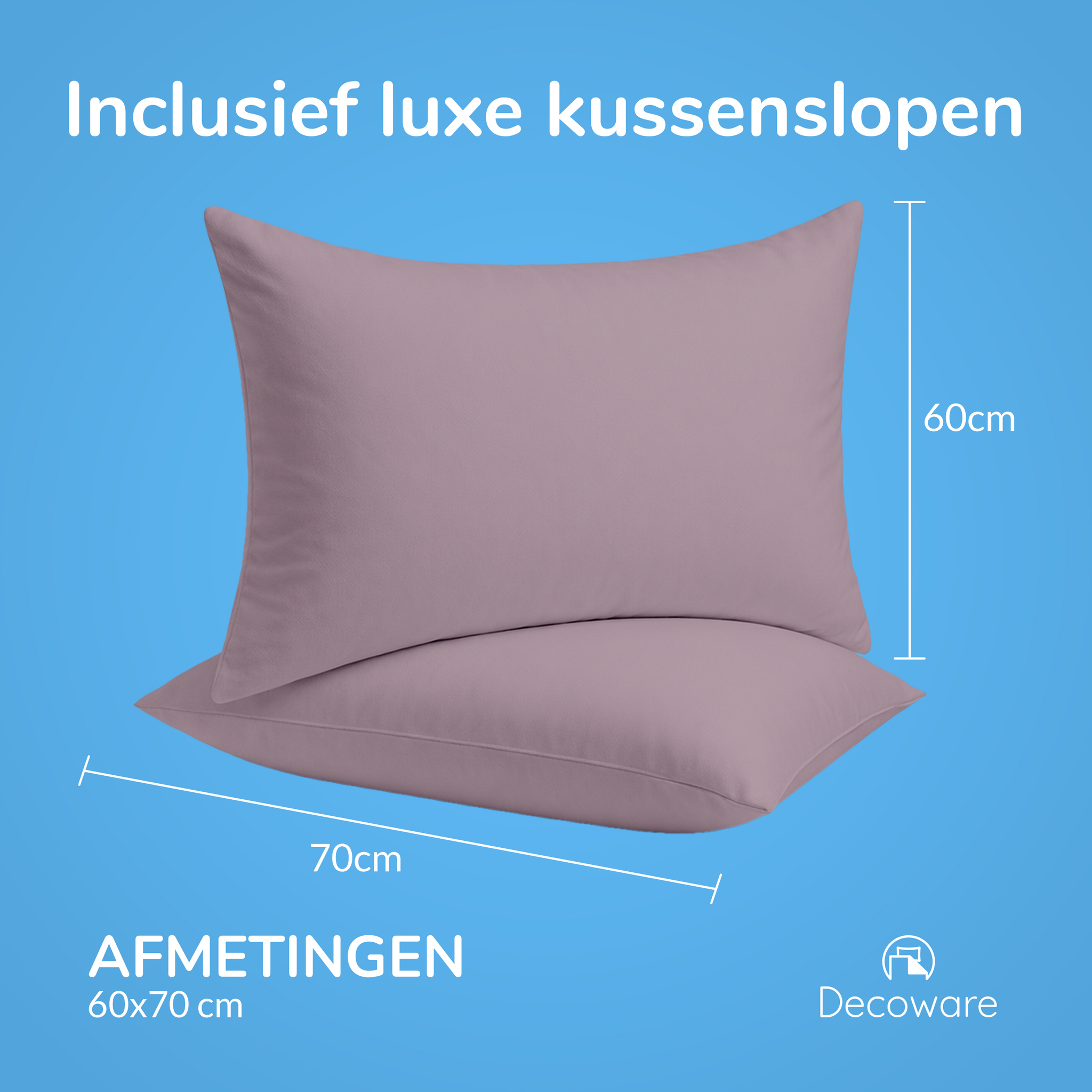 Decoware dekbedovertrek uni - Katoensatijn - Roze