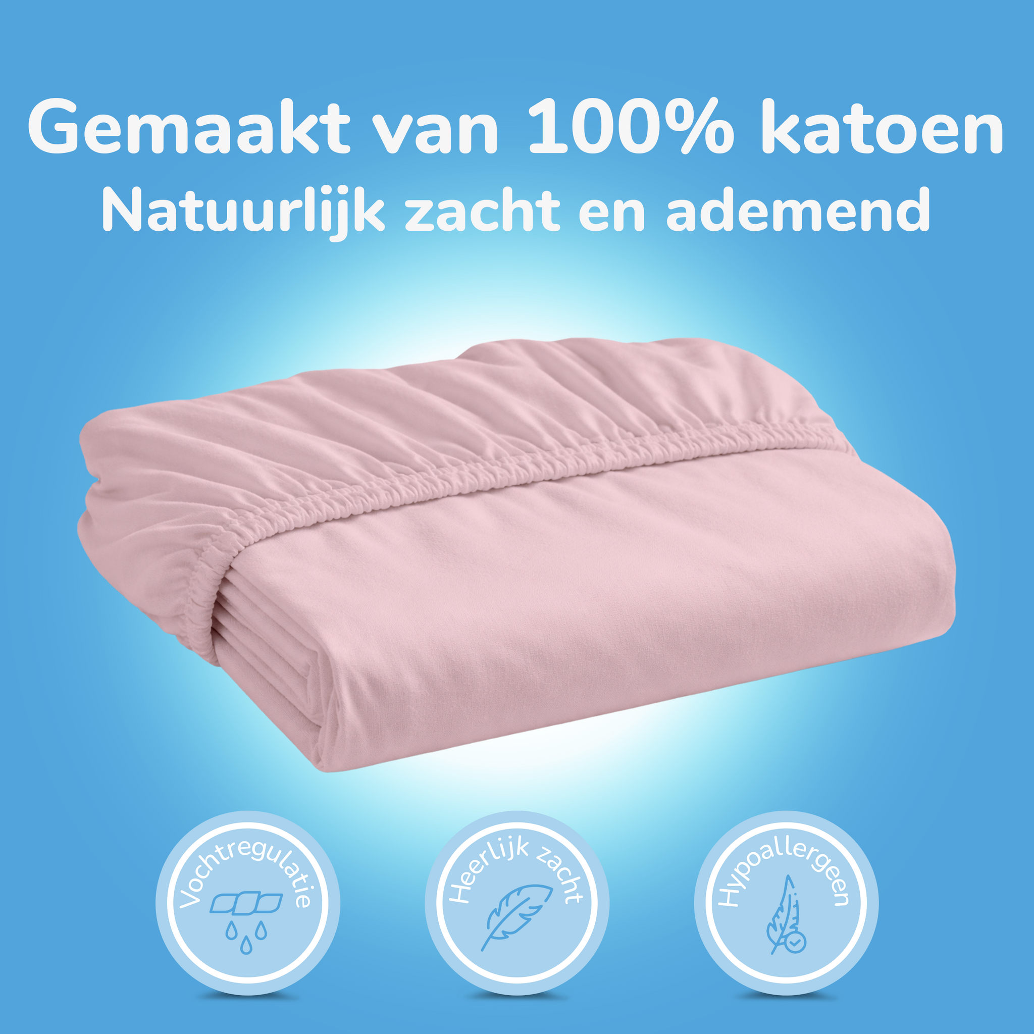 Decoware Baby hoeslaken - katoen - roze - 60x120 cm