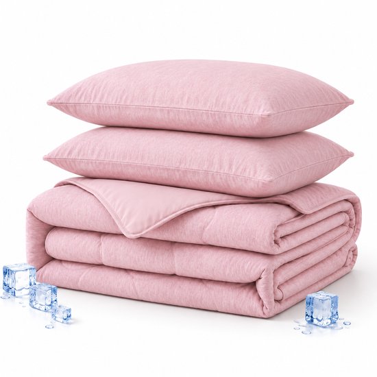 Dreamhouse verkoelend zomerdekbed zonder overtrek Blue Cell incl. kussensloop - Roze