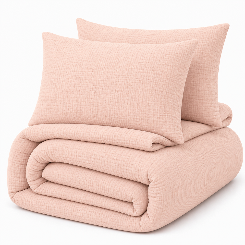 Decoware dekbed zonder overtrek incl. kussensloop - Mousseline - Roze