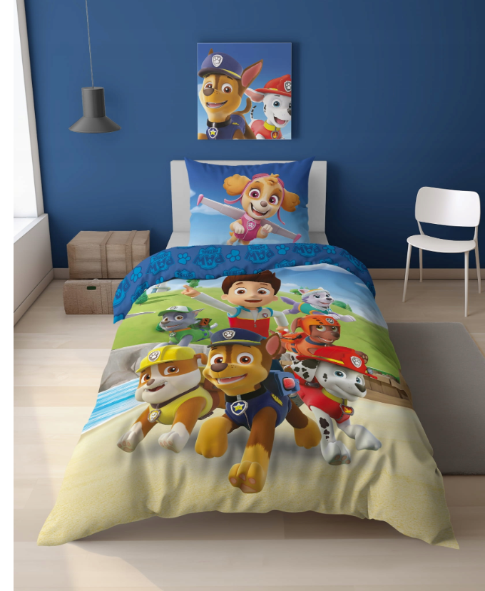 Glow in the dark kinder dekbedovertrek  Paw Patrol - katoen - 1-persoons (140x200 + 70x80 cm)