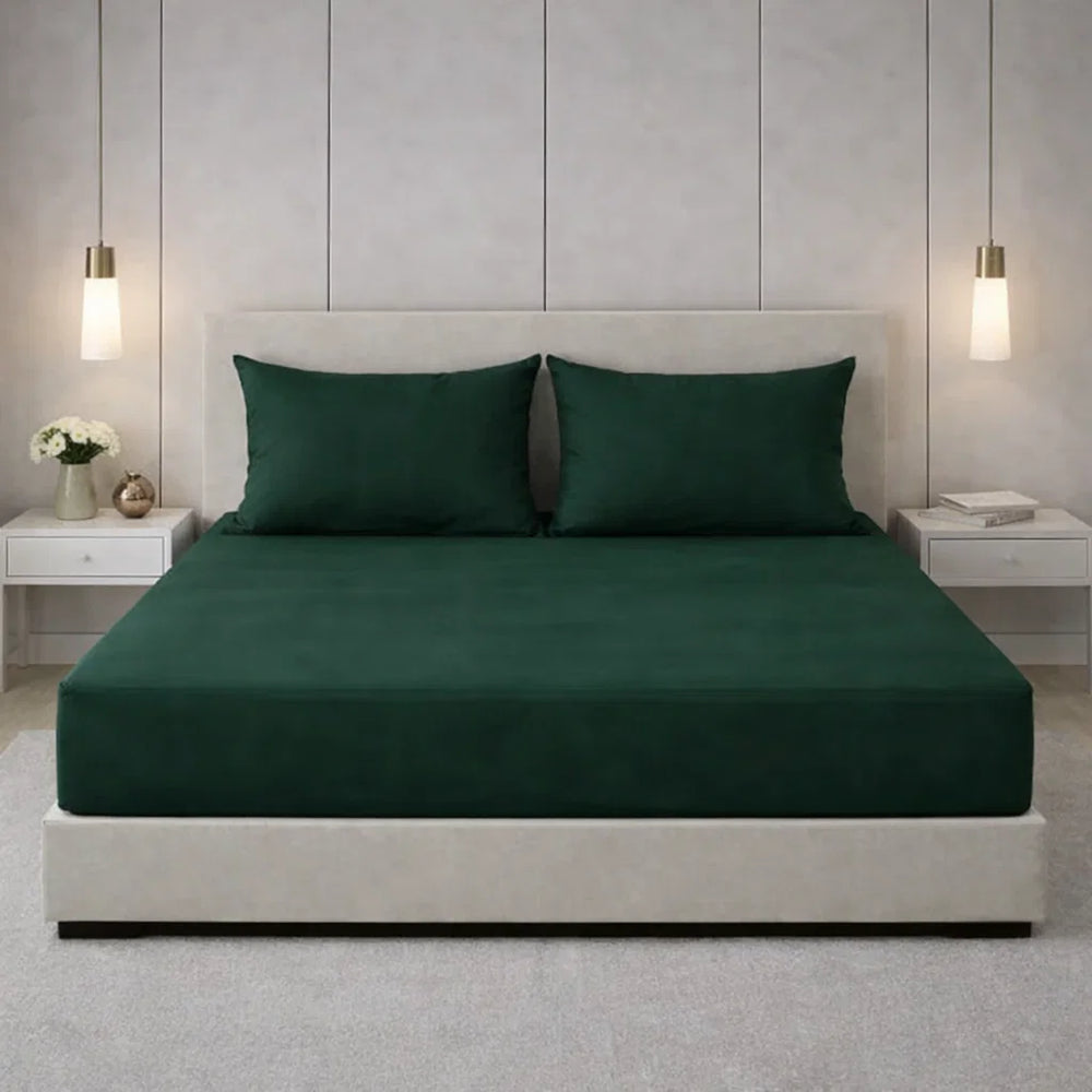 Decoware hoeslaken - Jersey - Donkergroen