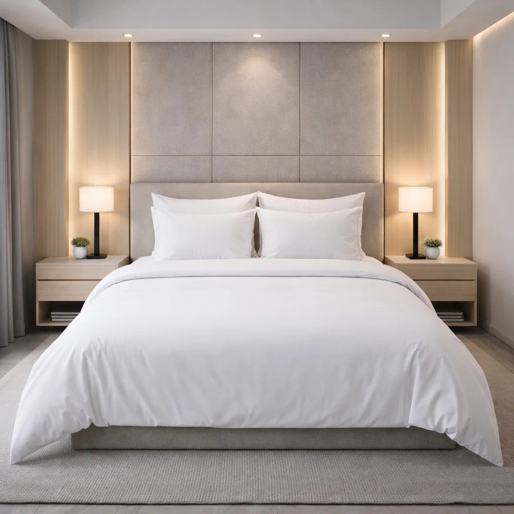 Decoware dekbedovertrek uni - Katoensatijn - Wit