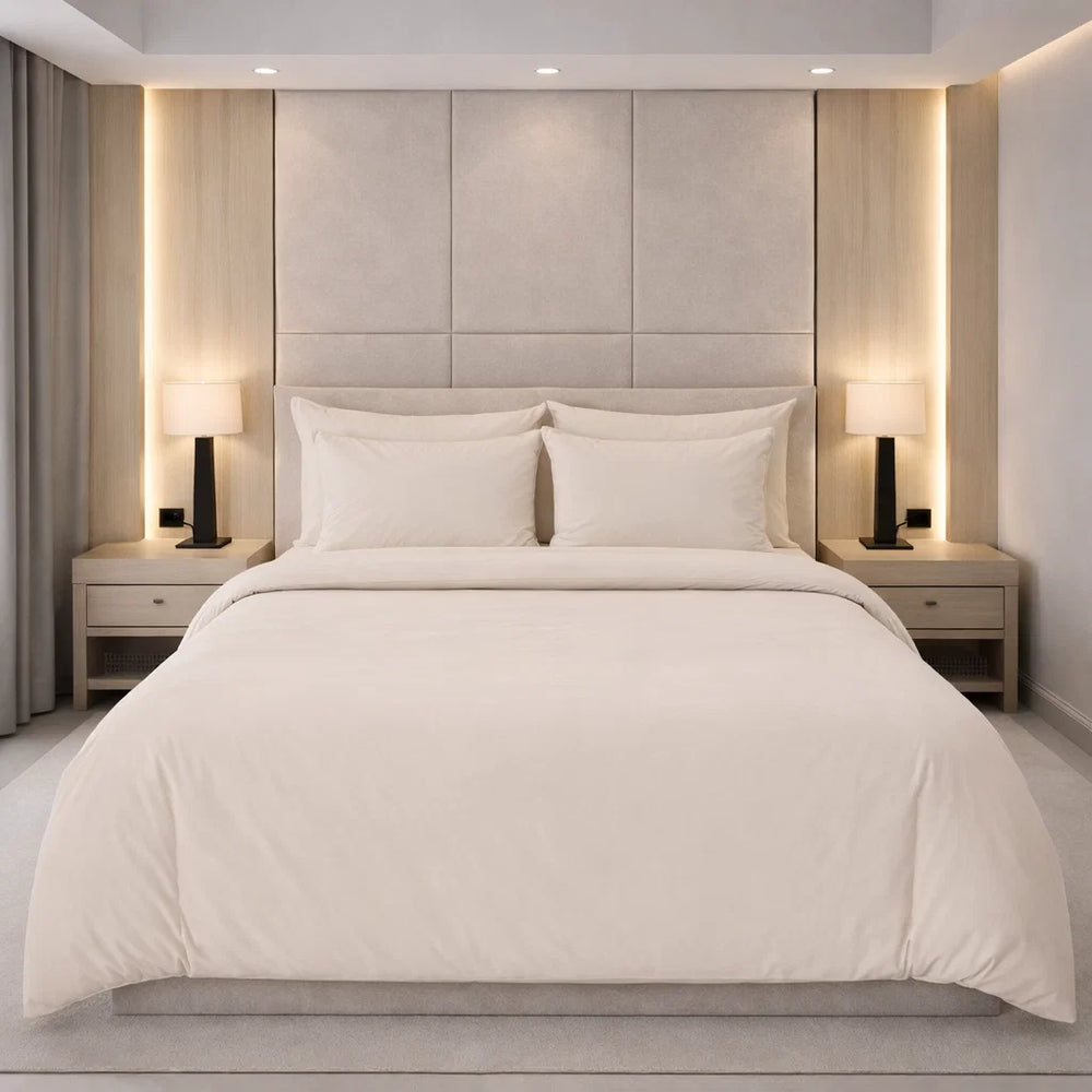 Decoware dekbedovertrek uni - Lichtzand - katoensatijn