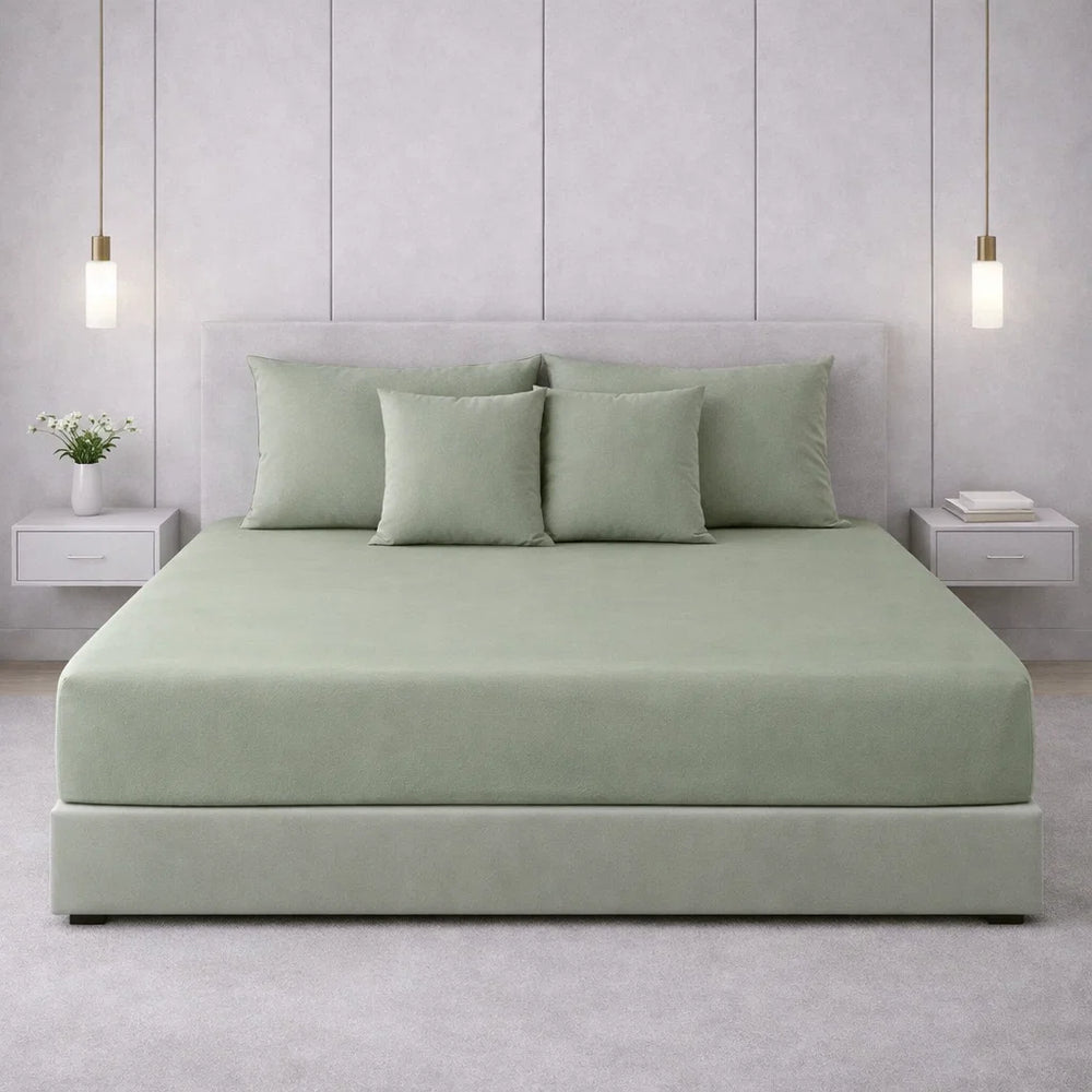 Decoware hoeslaken - Jersey - Misty groen